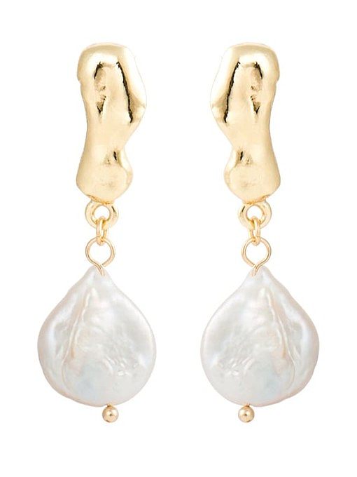 Kreative koreanische Perlenohrringe Europäisches und amerikanisches Temperament dumme goldene geometrische weibliche Ohrringe