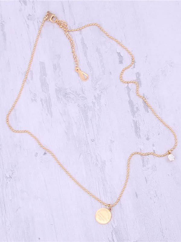 Titan Stahl Strass Runde minimalistische Halskette