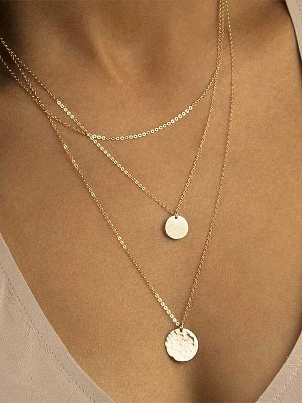 Stainless steel Round Minimalist Multi Strand Necklace