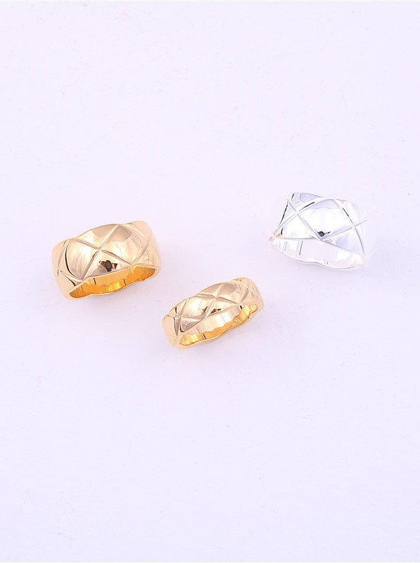 Titanium With Gold Plated Simplistic Geometric Band Rings