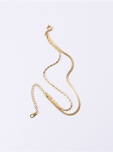 Titane avec bracelets de chaîne multicouches simplistes plaqués or