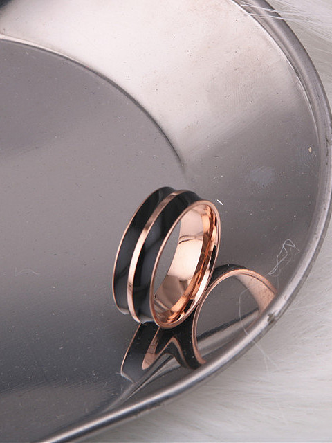 Black Glue Women Titanium Steel Ring
