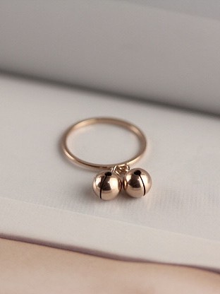 Double Balls Simple Style Ring