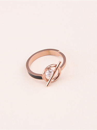 Personality Zircon Rose Gold Plated Ring