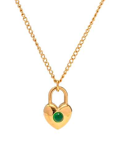 Stainless steel Rhinestone Heart Minimalist Necklace