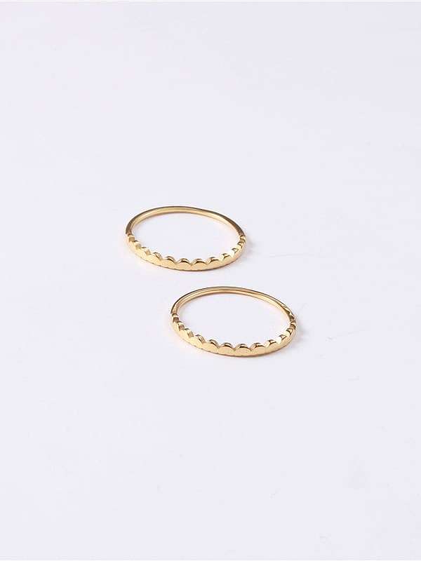 Titanium With Imitation Gold Plated Simplistic Irregular Band Rings