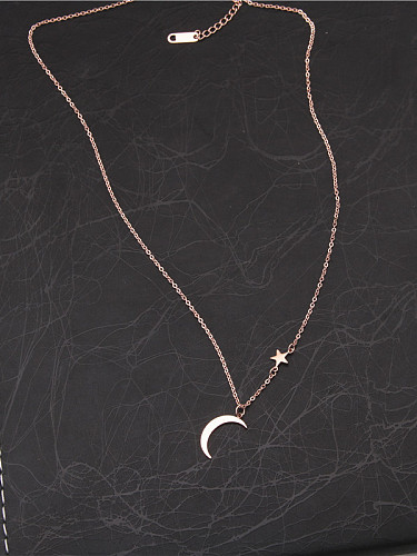 Sweet Korean Style Moon Necklace