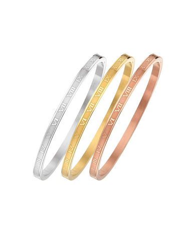 Stainless steel Letter Minimalist Band Bangle