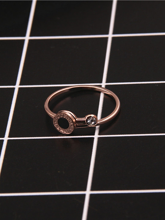Black Agate Zircon Simple Ring