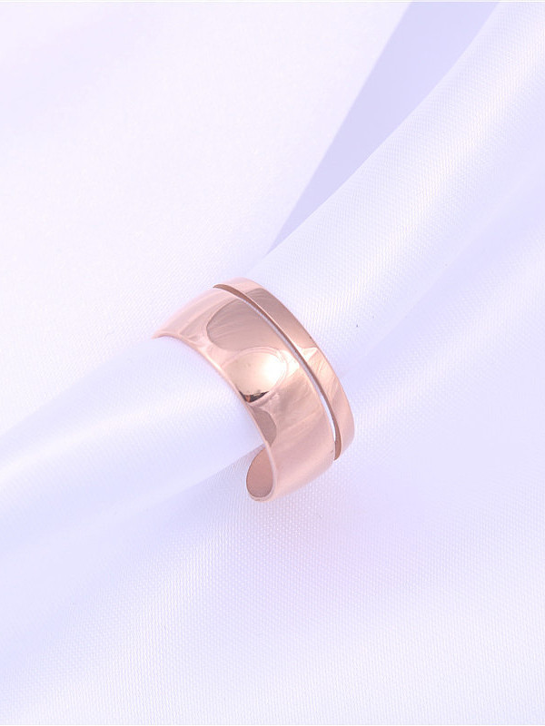 Titanium With Gold Plated Simplistic Irregular Free Size Rings