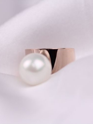 Artificial Pearl Exaggerated Opening Ring