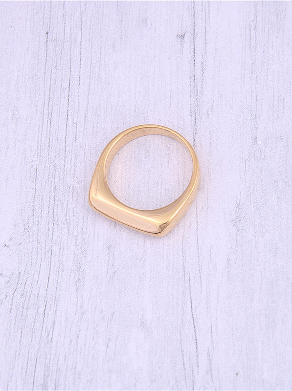 Titanium With Gold Plated Simplistic Geometric Band Rings