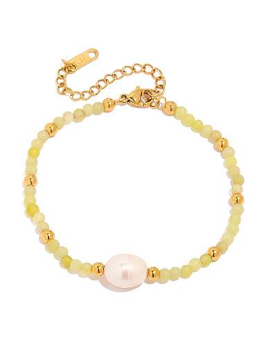 Bracelet Perle d'Imitation Perle Géométrique Acier Inoxydable Bohème