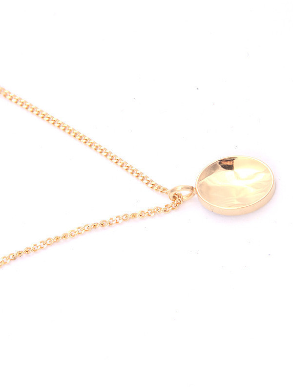 Titanium With Gold Plated Simplistic Smooth Geometric Necklaces