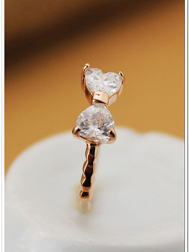 Bow Zircons Rose Gold Plated Ring
