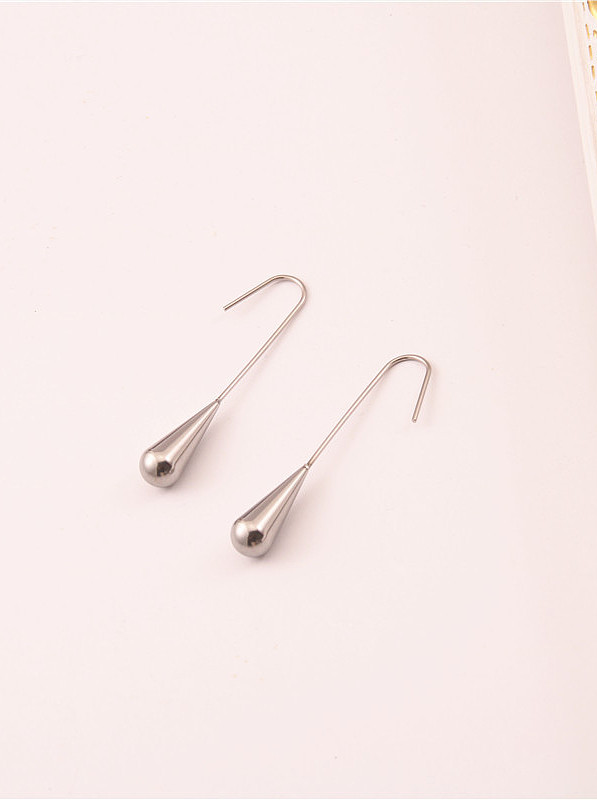 Titanium With Gold Plated Simplistic Water Drop Hook Earrings