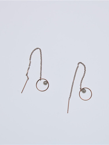Temperament Rose Gold Plated Lines Earrings