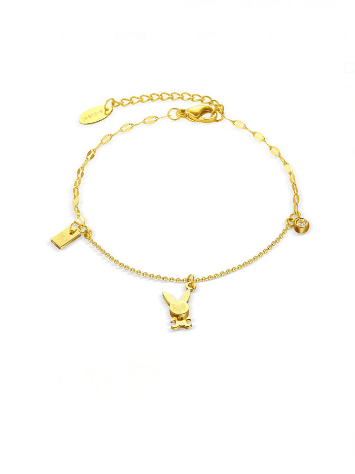Stainless steel Rabbit Pendant Cute Bracelet