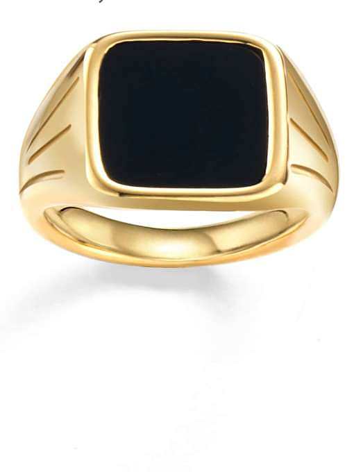 Vintage black oil dripping stainless steel ring