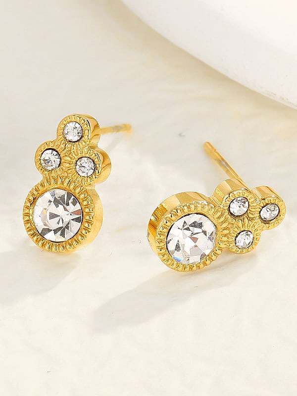 Stainless steel Cubic Zirconia Geometric Trend Stud Earring