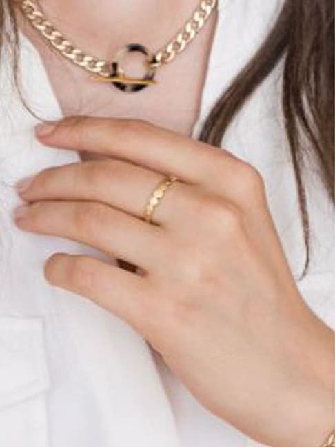 Titanium Steel Geometric Minimalist Band Ring