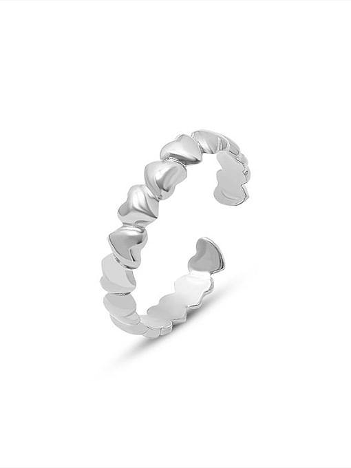 Titanium 316L Stainless Steel Heart Minimalist Band Ring with e-coated waterproof