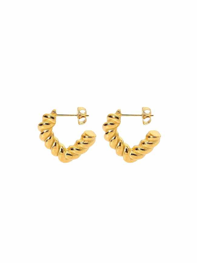 Boucles d'Oreilles Tendance Coeur Acier Inoxydable