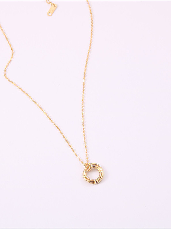 Titanium With Gold Plated Simplistic Hollow Geometric Necklaces
