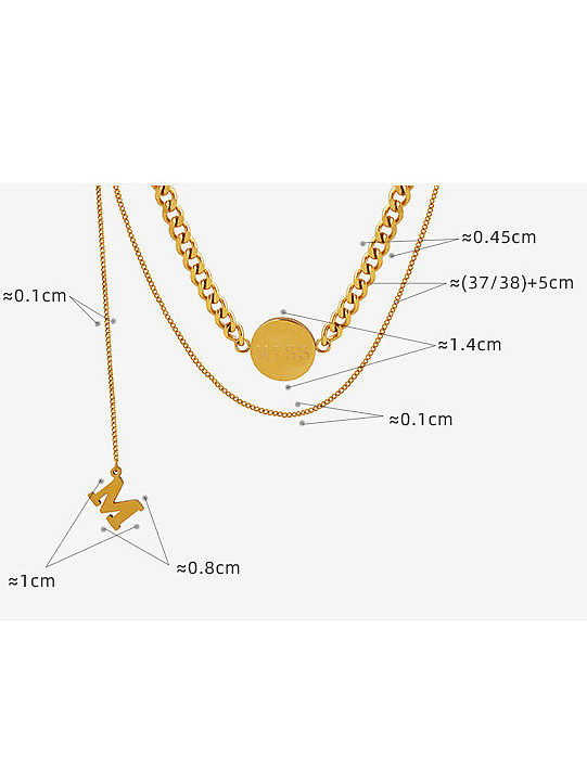 Titanium Steel Tassel Minimalist Multi Strand Necklace