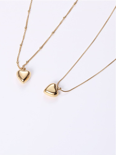 Titanium With Gold Plated Simplistic Heart Necklaces