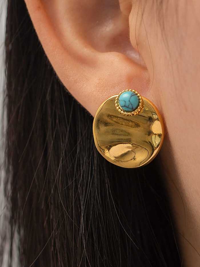 Stainless steel Turquoise Geometric Trend Stud Earring