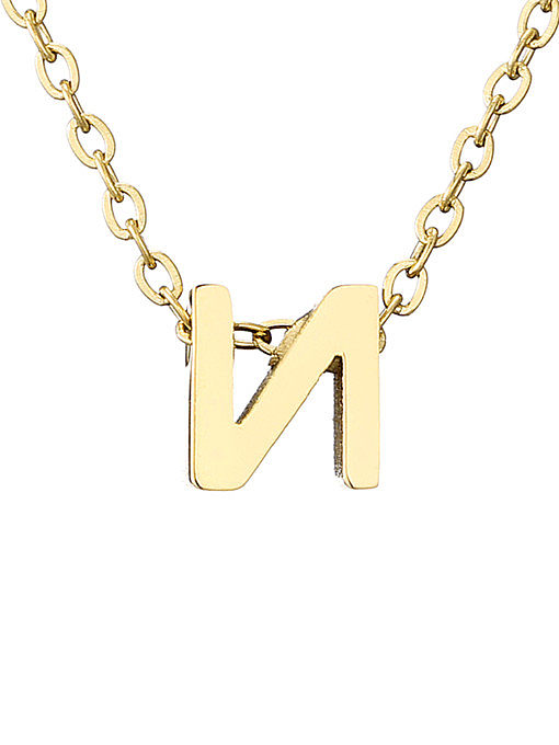 Titanium Letter Minimalist Initials Pendant Necklace