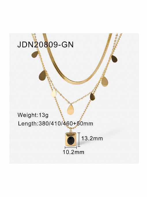 Stainless steel Cubic Zirconia Rectangle Trend Multi Strand Necklace