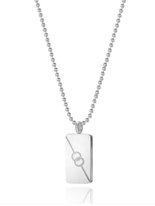 Titanium Steel Cubic Zirconia Geometric Minimalist Necklace