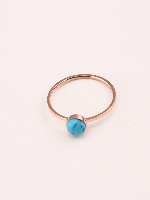 Small Turquoise Simple Style Ring