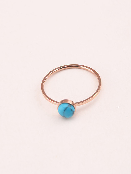 Petite Bague Turquoise Style Simple