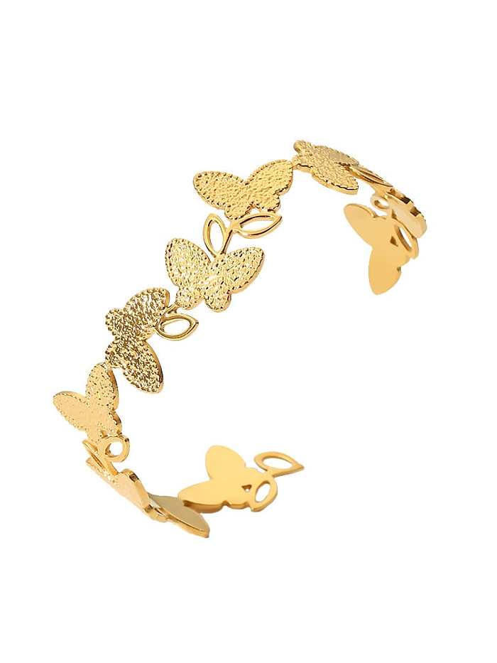 Stainless steel ButterflyVintage Cuff Bangle