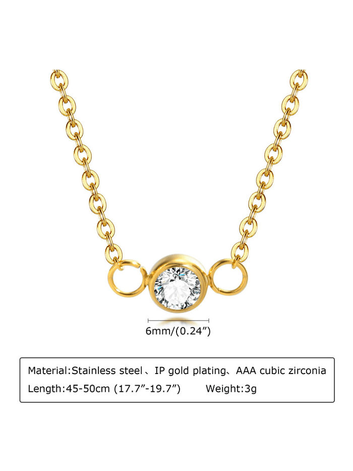 Stainless steel Rhinestone Geometric Minimalist Necklace