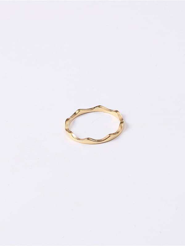 Titanium With Imitation Gold Plated Simplistic Round Band Rings