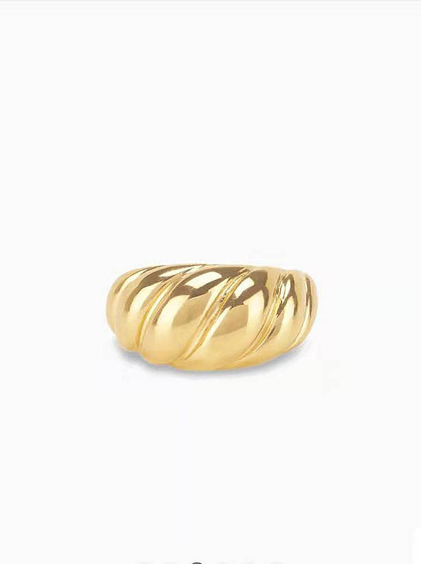 Titanio con anillos midi lisos de diamantes simplistas chapados en oro
