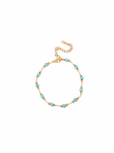 Bracelet Délicat Géométrique Turquoise en Acier Inoxydable