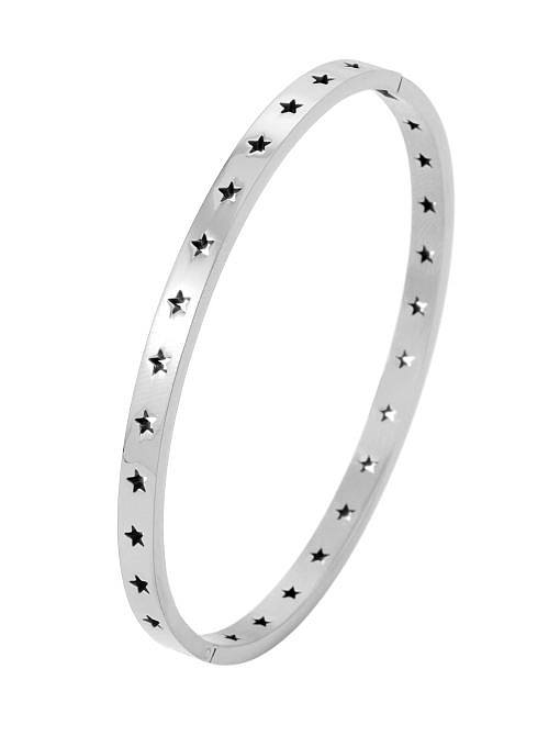 Bracelet minimaliste en acier au titane avec pentagramme creux