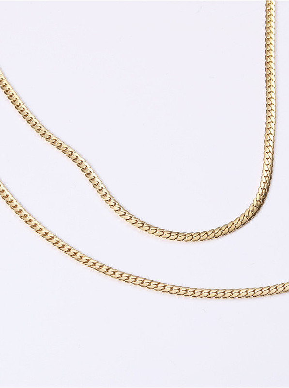 Titanium With Gold Plated Simplistic Short Snake Chain