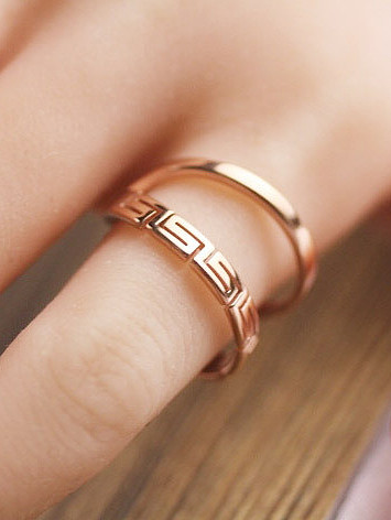 Women Rose Gold Plated Open Ring