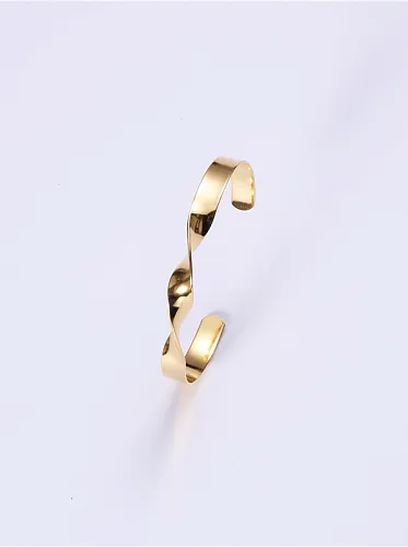 Titanium With Gold Plated Personality Irregular Free Size Bangles