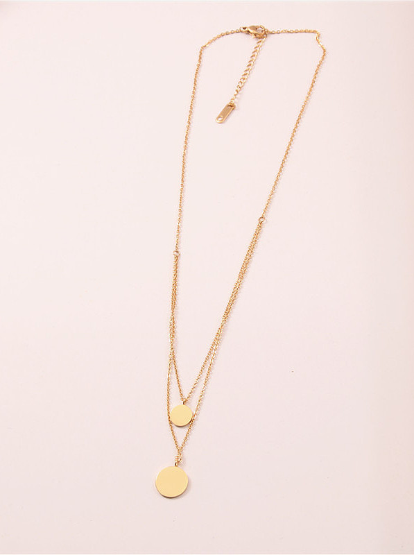 Titane avec colliers multi-rangs ronds à la mode plaqués or