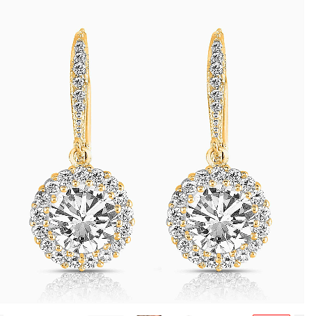 pendientes de oro blanco con diamantes para mujer