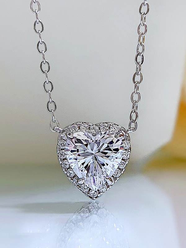 Luxus-Halskette aus 925er Sterlingsilber mit Diamanten und Diamanten