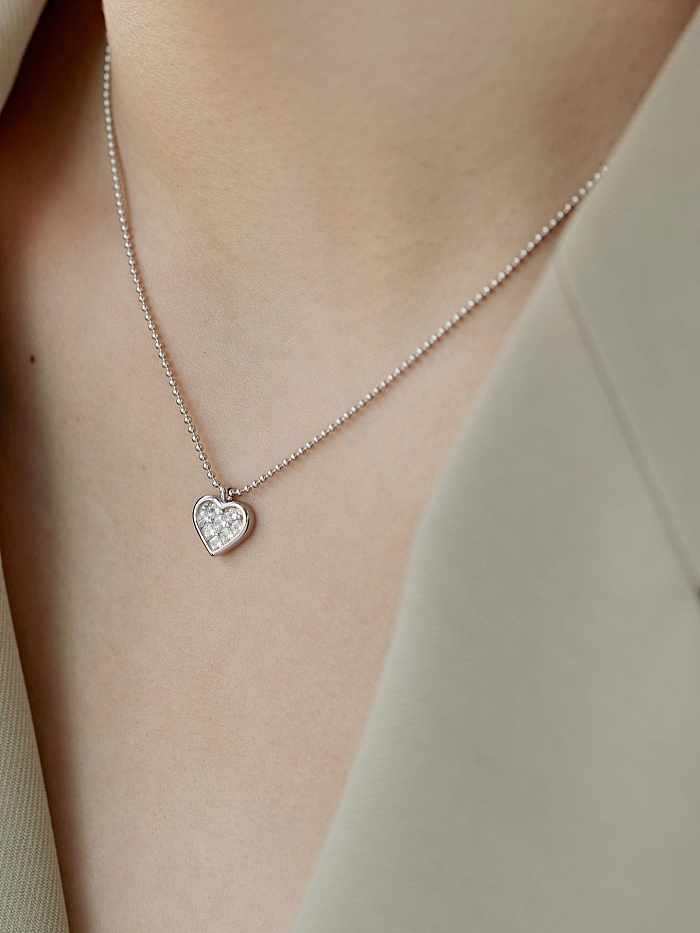 Collier chaîne de perles minimaliste en argent sterling 925 avec zircone cubique