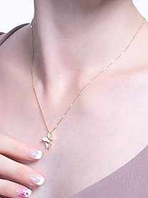 925 Sterling Silver Cubic Zirconia Butterfly Minimalist Necklace